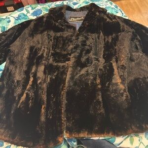 Gorgeous Dark Mink Fur Coat SHUKERT Kansas City Sz L Very Heavy Coat